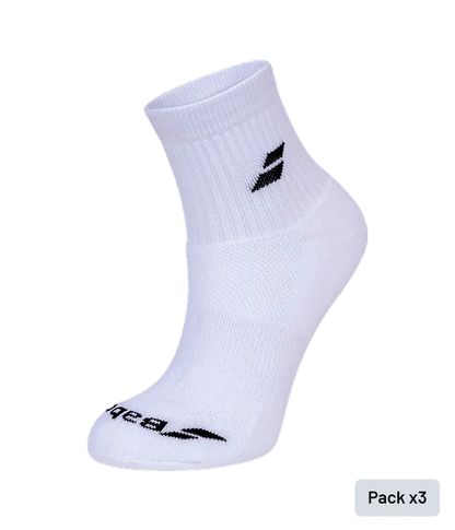 Socks Babolat Quarter White (pack x3)