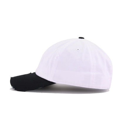 Distressed White Black KBEthos Vintage Dad Hat