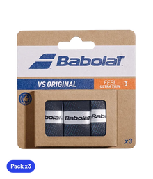 Overgrips Babolat VS Original Liso Negro/Azul (Pack x3)