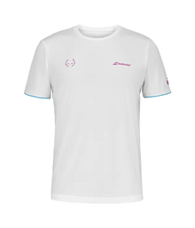 Camiseta Babolat Crew Neck White Logo Rosa 2025 J. Lebrón