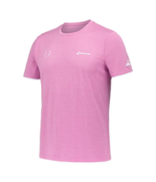 Camiseta Babolat Crew Rosa Logo White 2025 J. Lebrón