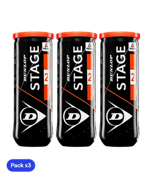 Balls  Dunlop Stage 2 Amarillo/Naranja Tenis (Pack x3)