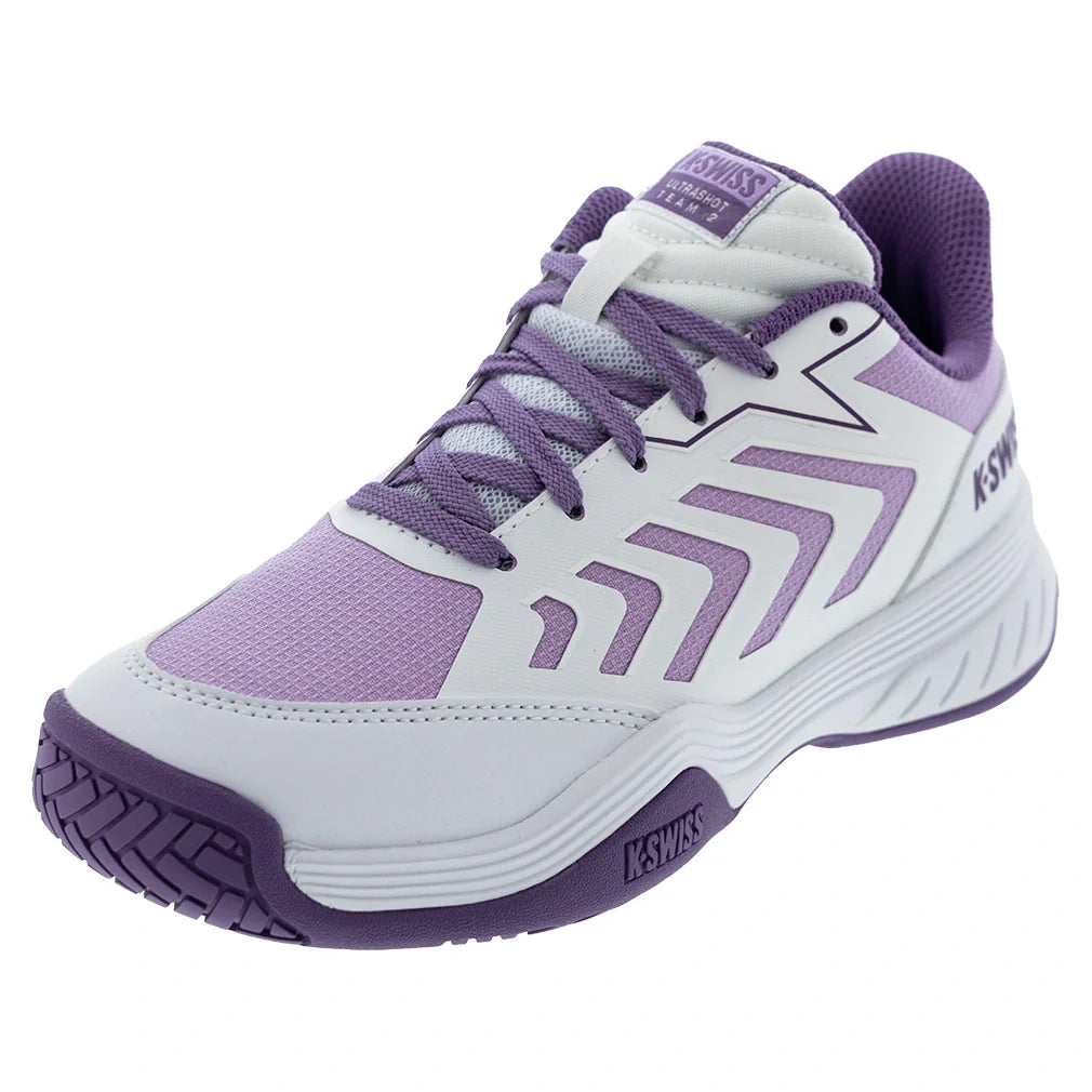Juniors' Ultrashot Team 2 Tennis Shoes White and Purple Haze-Footwear-K-Swiss-84598-151S26copy-Tennis Express