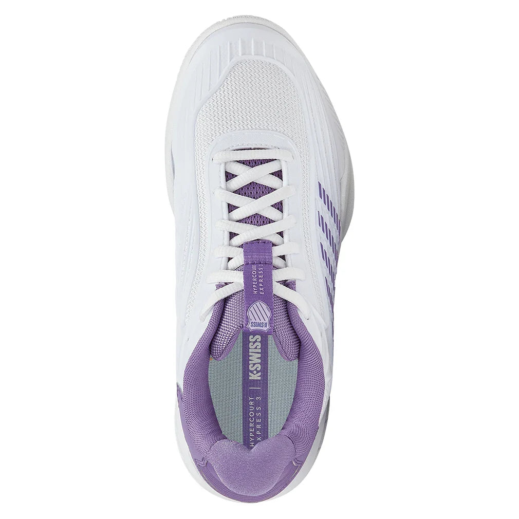 Juniors' Hypercourt Express 3 Tennis Shoes White and Purple Haze