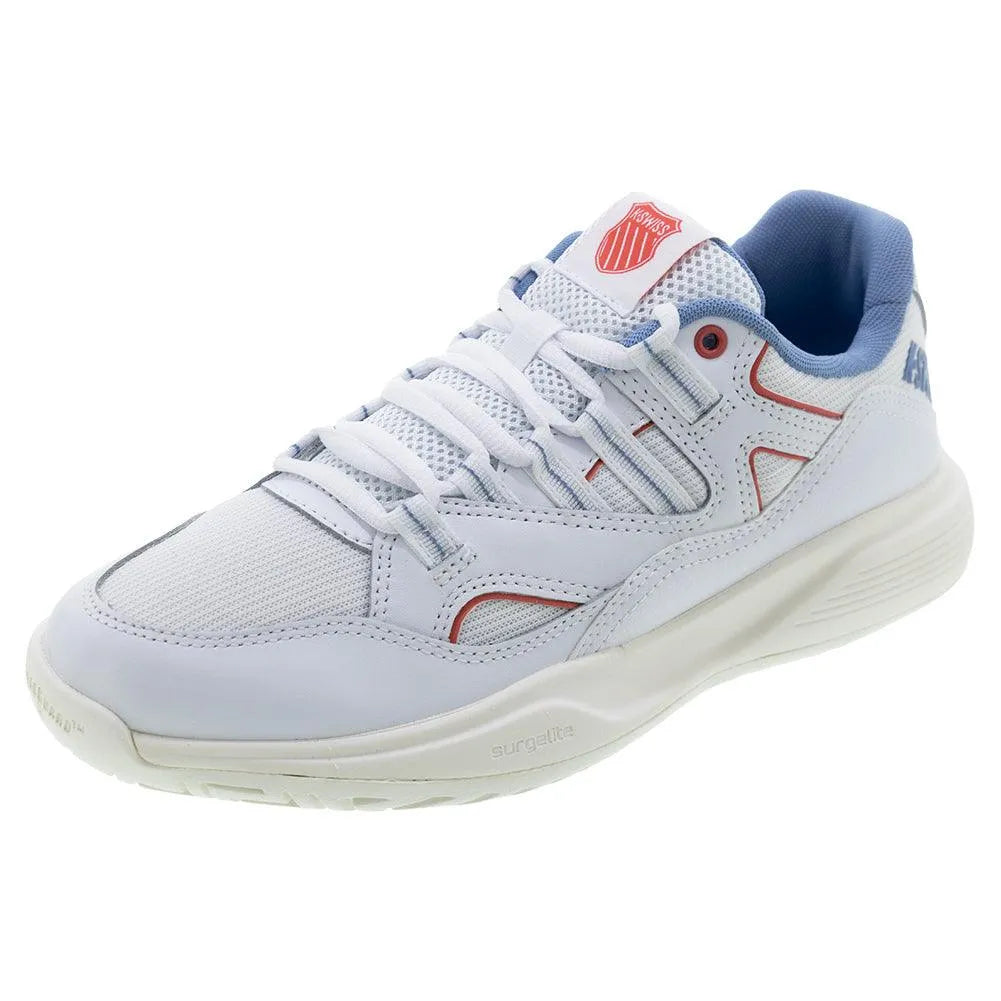 Women's Tura Team Pickleball Shoes White and Faded Denim-Footwear-K-Swiss-94076-163S25_39159d64-9d26-4ab2-b02f-387b8048cef1-Tennis Express