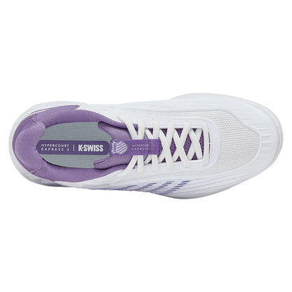 Women's Hypercourt Express 3 Tennis Shoes White and Purple Haze