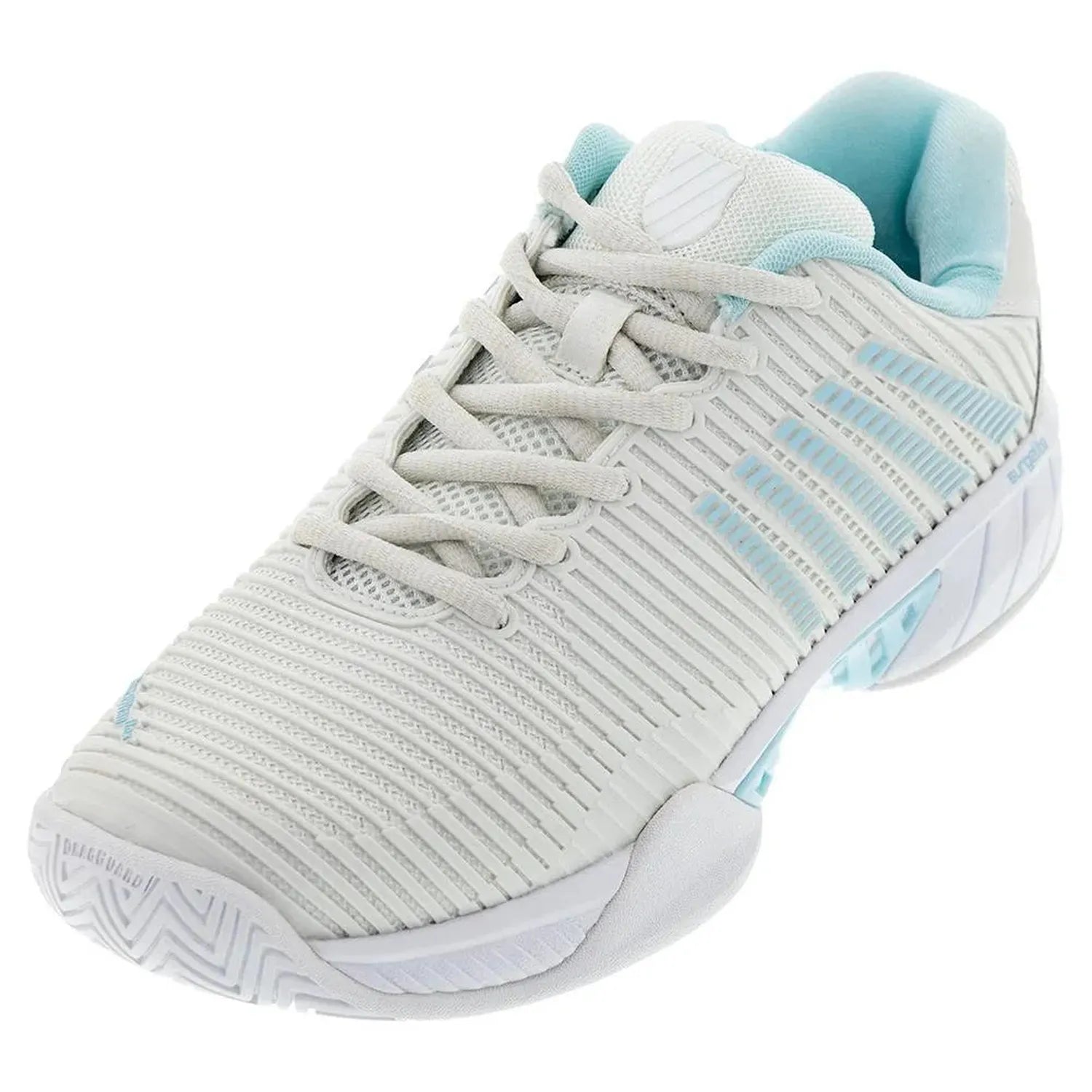 Women's Hypercourt Express 2-Wide Tennis Shoes White and Blue Glow-Footwear-K-Swiss-96613-089S23-x1-Tennis Express