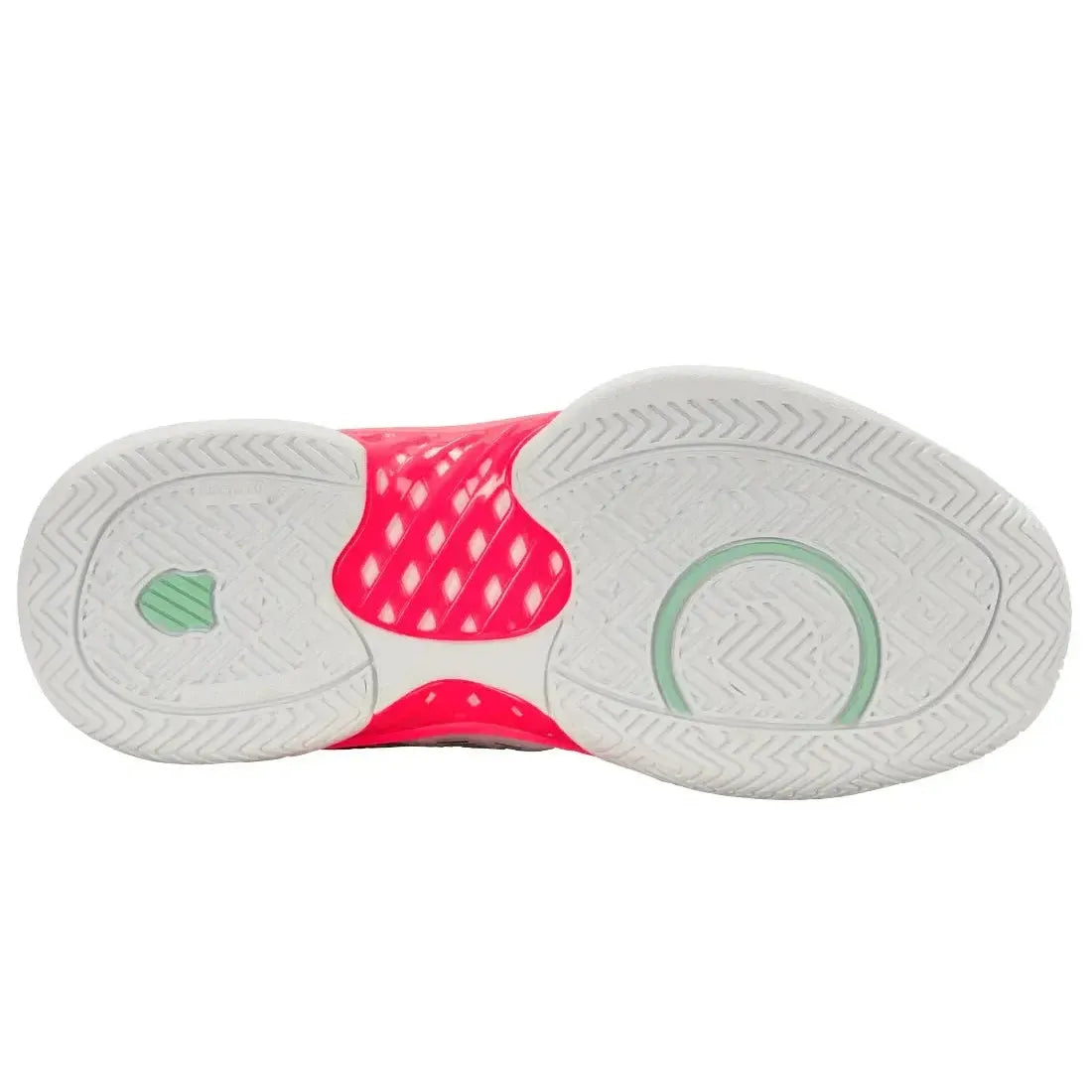 Women's Hypercourt Express 2 D Width Tennis Shoes White and Neon Pastel Pink