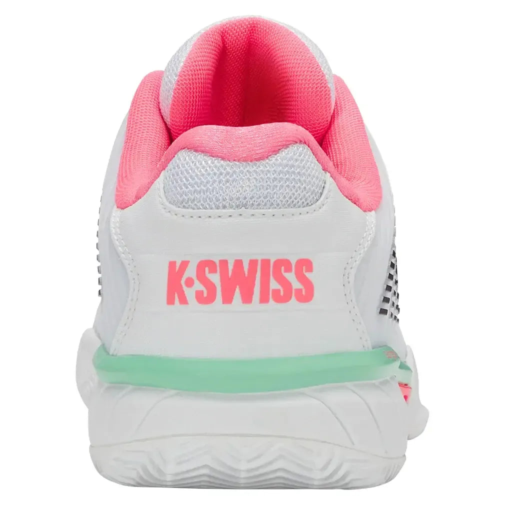 Women's Hypercourt Express 2 Clay Tennis Shoes White and Neon Pastel Pink