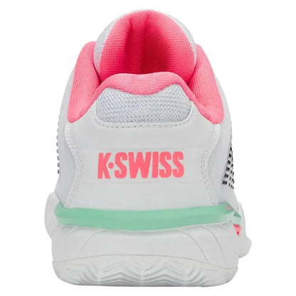 Women's Hypercourt Express 2 Clay Tennis Shoes White and Neon Pastel Pink
