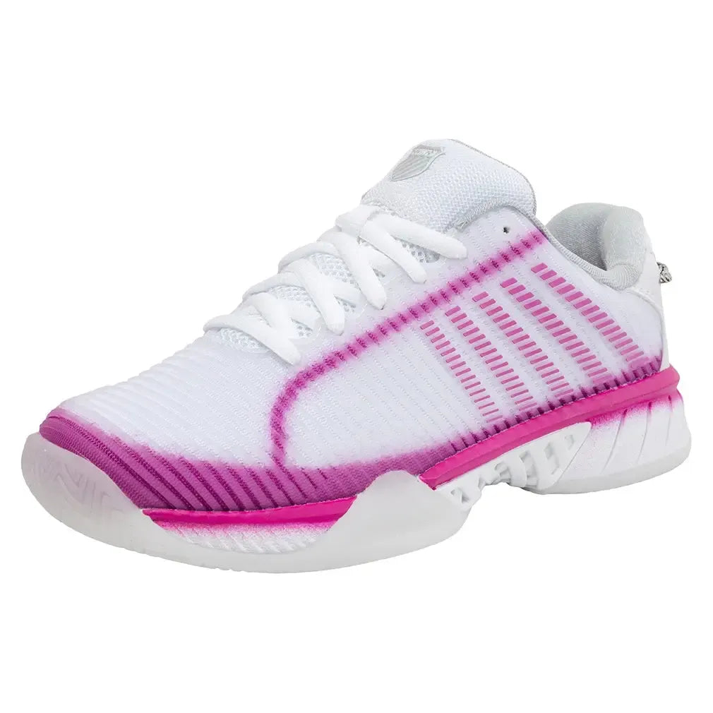 Women's Lucky in Love Hypercourt Express 2 Tennis Shoes White and Mulberry-Footwear-K-Swiss-97382-114H25-y-Tennis Express