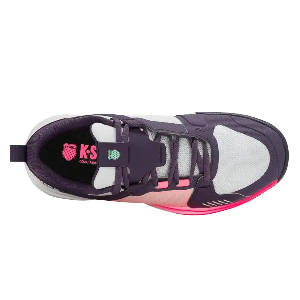Women's Ultrashot Team Tennis Shoes Purple Plumeria and White