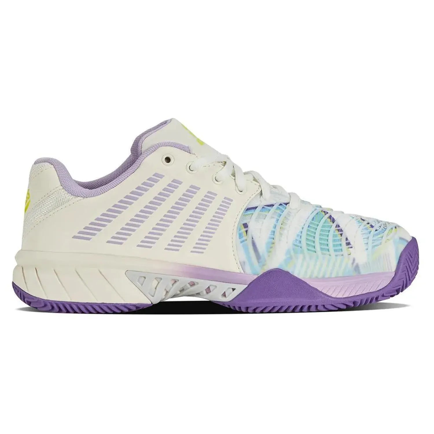 Women's Express Light 3 Padel Shoes Snow White and Purple Heat-Footwear-K-Swiss-98900-182-1-Tennis Express