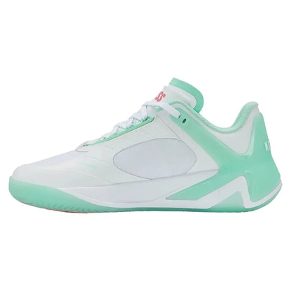 Women's K-Frame Pickleball Shoes White and Neon Mint