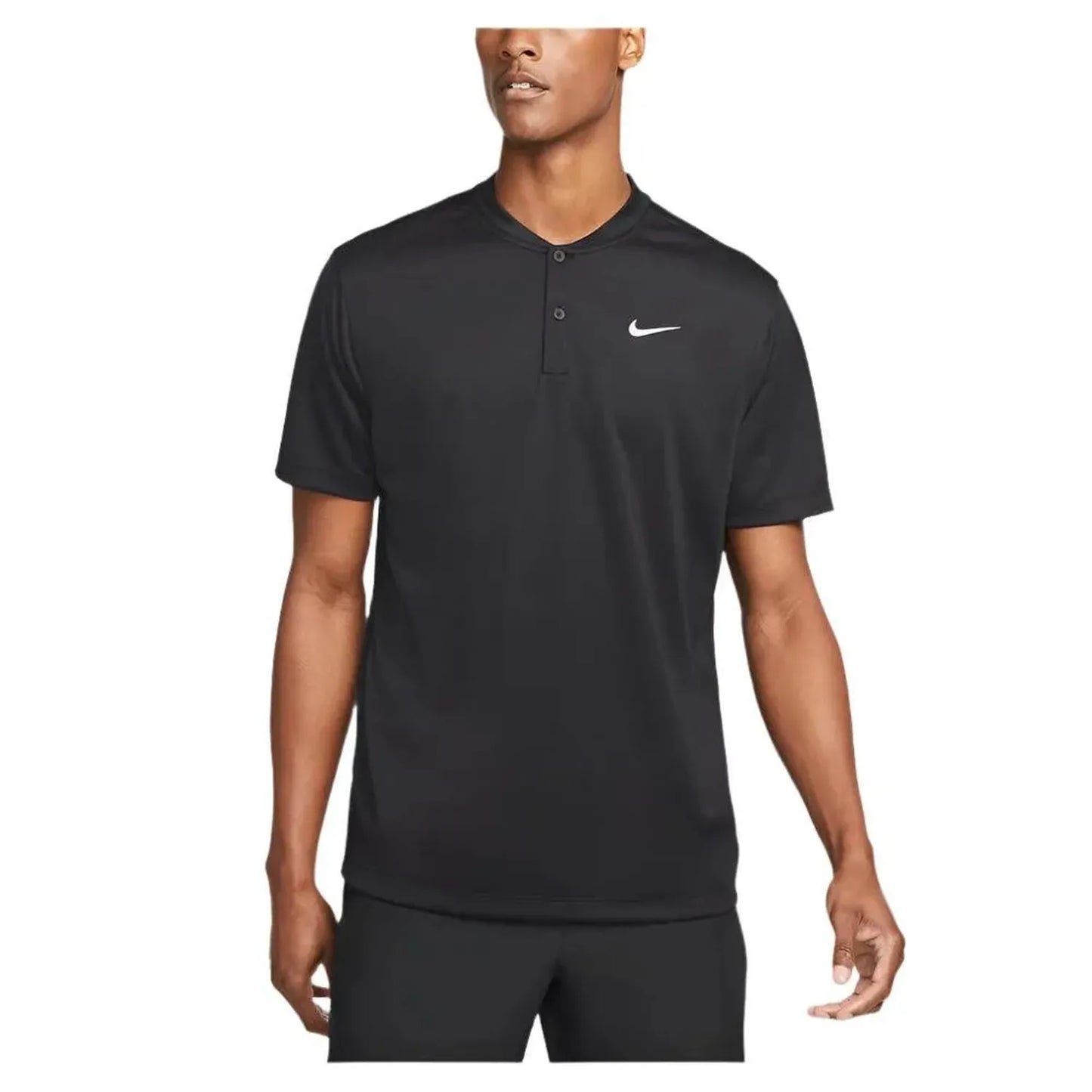 Men's Court Dri-FIT Blade Solid Tennis Polo-Apparel-Nike-99986-010_BLACKWT-L-Tennis Express