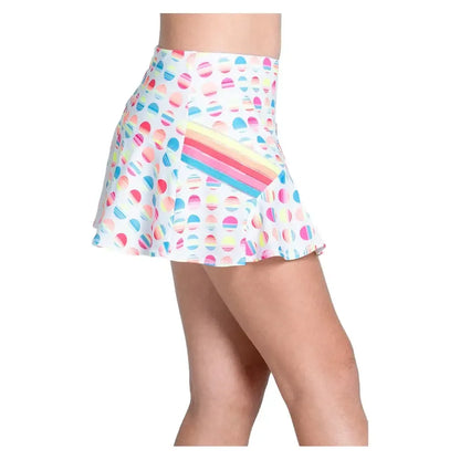 Girls' Retro Sunset Tennis Skort White