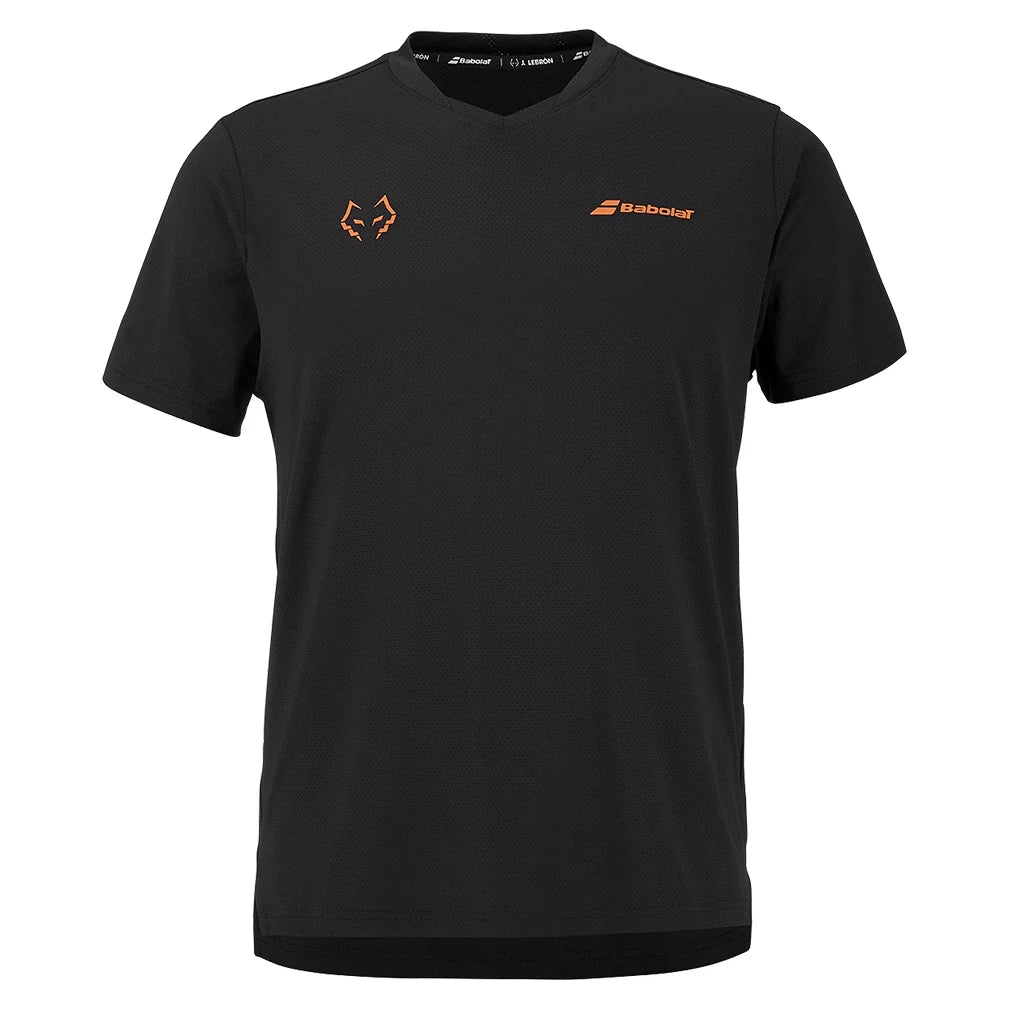 Mens Juan Lebron Crew Neck Tennis Top Black-Apparel-Babolat-B6MS26011-2000S25-1-1-[Sku]-Tennis Express