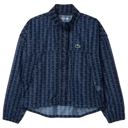 Women's Core Performance Monogram Tennis Jacket Navy Blue and Delphinium-Apparel-Lacoste-BF8644-AITF25-Tennis Express