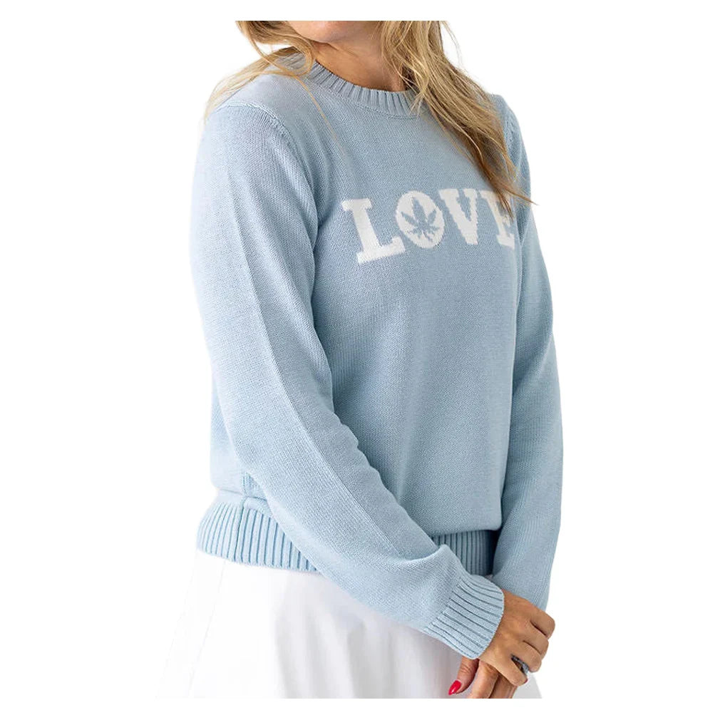 Women's Love Instarsia Crewneck Tennis Sweater