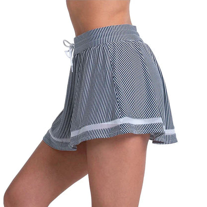 Women's High Waist Seersucker Tennis Skort