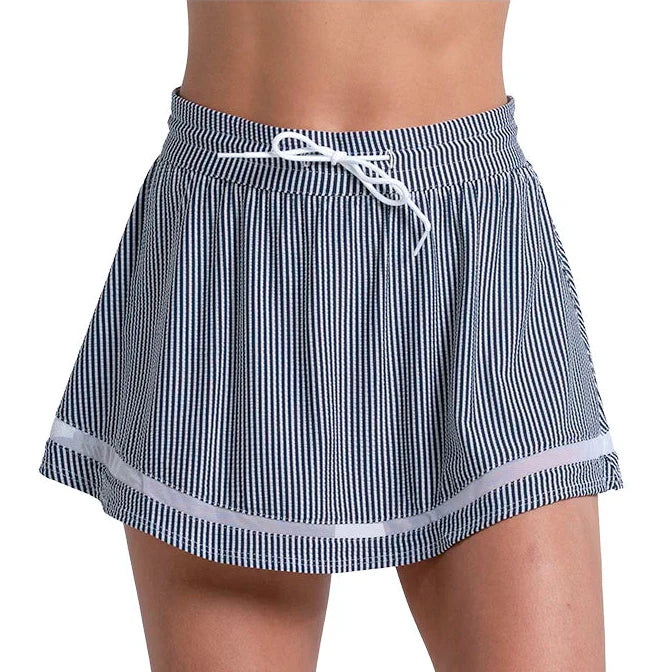 Women's High Waist Seersucker Tennis Skort