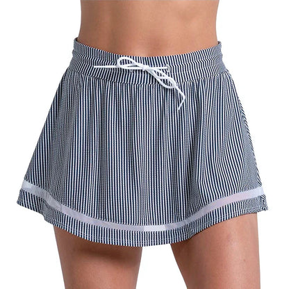 Women's High Waist Seersucker Tennis Skort