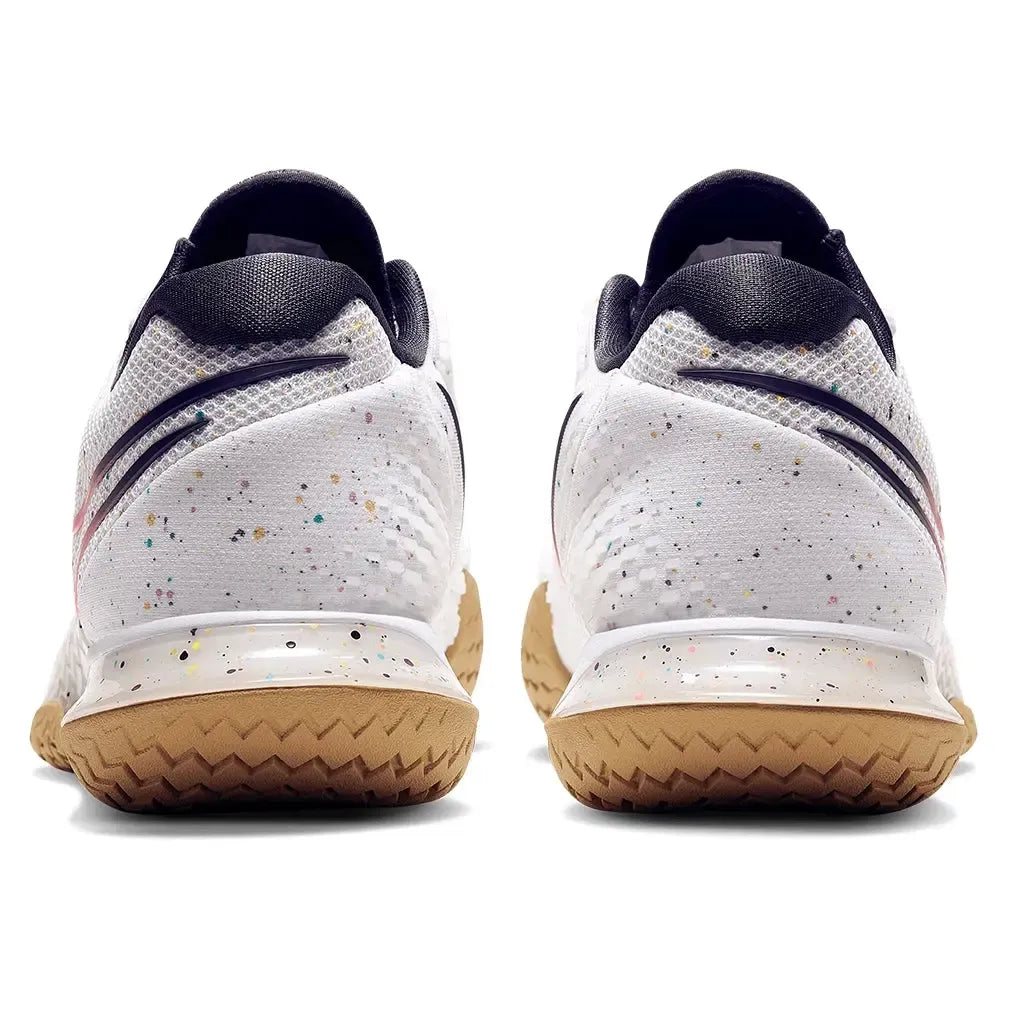Men's Air Zoom Vapor Cage 4 Tennis Shoes White and Laser Crimson