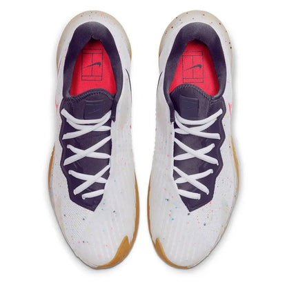 Men's Air Zoom Vapor Cage 4 Tennis Shoes White and Laser Crimson