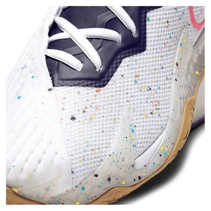 Men's Air Zoom Vapor Cage 4 Tennis Shoes White and Laser Crimson