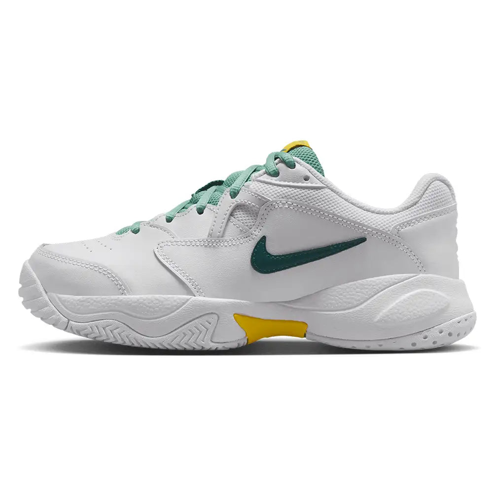 Juniors' Court Lite 2 Tennis Shoes White and Dk Atomic Teal