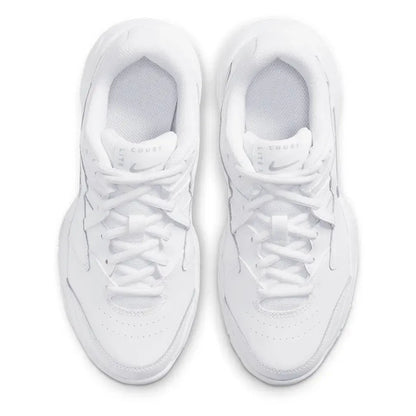 Juniors' Court Lite 2 Tennis Shoes White and Metallic Silver