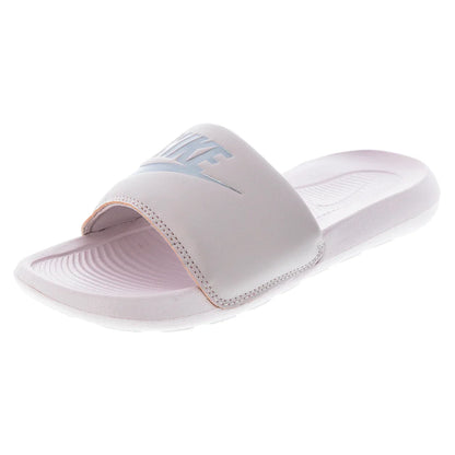 Women`s Victori One Slides Barely Rose and Metallic Silver-Footwear-Nike-Barely Rose/Metallic Silver-10, [current_file_name-Tennis Express