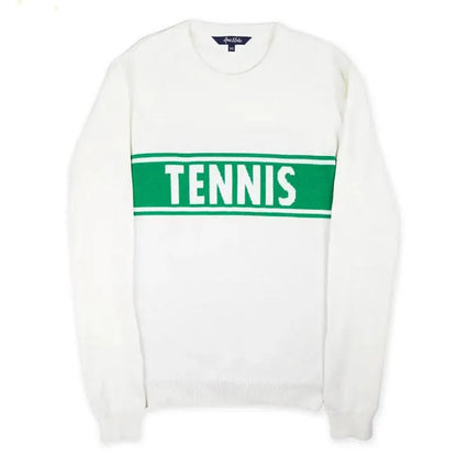 Women's Club Sport Tennis Sweatshirt White and Green-Apparel-Ame and Lulu-CSS-T-S25-Tennis Express