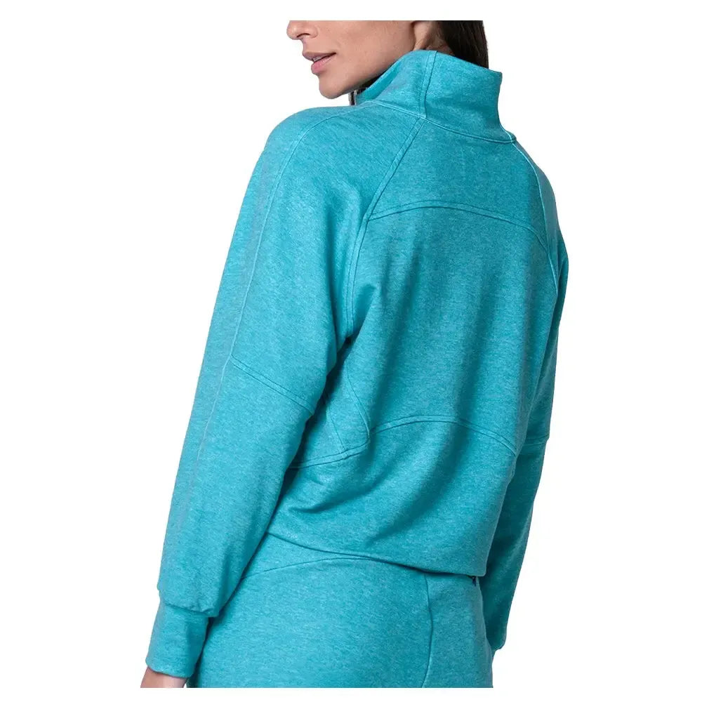 Women's 1/4 Zip Heather Long Sleeve Tennis Top