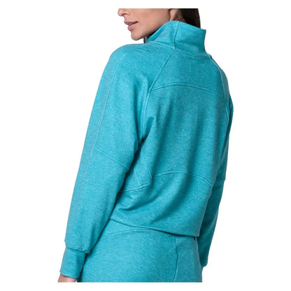 Women's 1/4 Zip Heather Long Sleeve Tennis Top