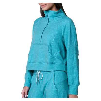 Women's 1/4 Zip Heather Long Sleeve Tennis Top