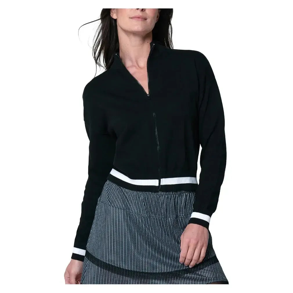 Women's Rally Mock Neck Tennis Cardigan-Apparel-Lucky In Love-CX106-121-Tennis Express