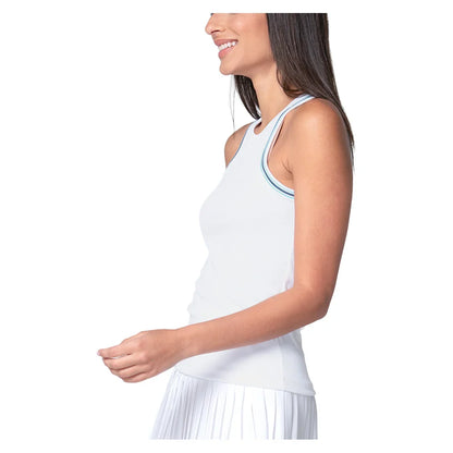 Women's Win It Stripe Tennis Tank White
