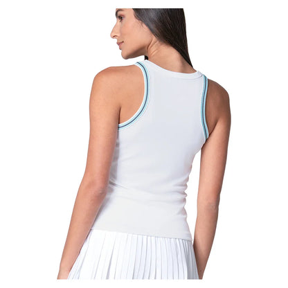 Women's Win It Stripe Tennis Tank White
