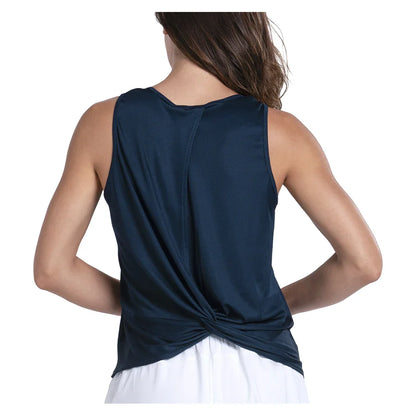 Women's Scoop Neck Rib Tennis Tank with Bra