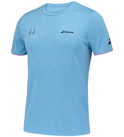 Camiseta Babolat Crew Neck Tee Cyan Blue 2025 J. Lebrón