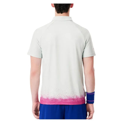 Men's Roland Garros Medvedev On Court Mesh Tennis Polo Pale Green and Malva