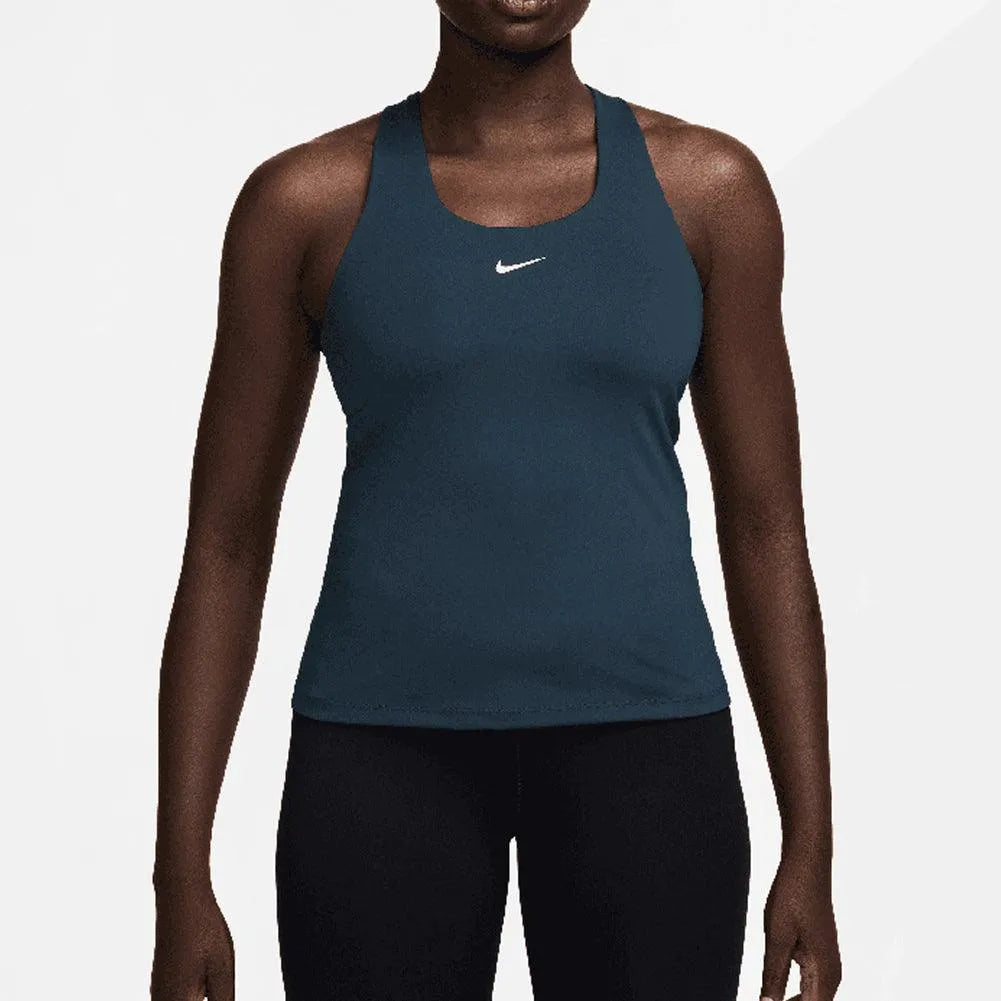 Women's Swoosh Medium-Support Padded Sports Bra Tank Armory Navy and White-Apparel-Nike-DV9897-478S25-Tennis Express