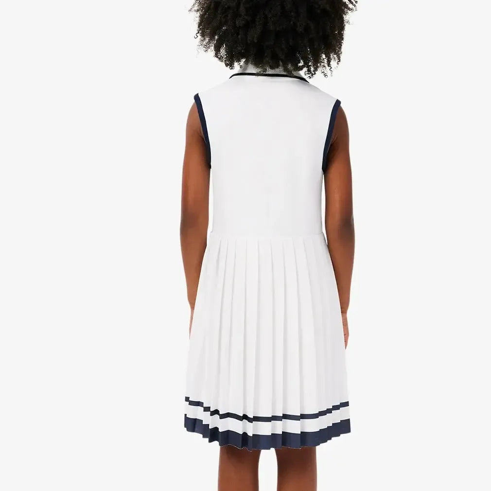 Girls' MIni-Pique Tennis Dress Blanc