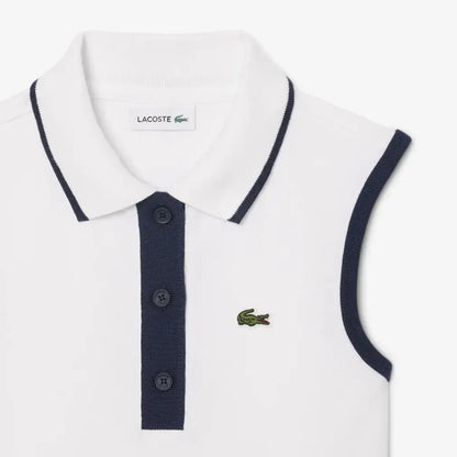 Girls' MIni-Pique Tennis Dress Blanc