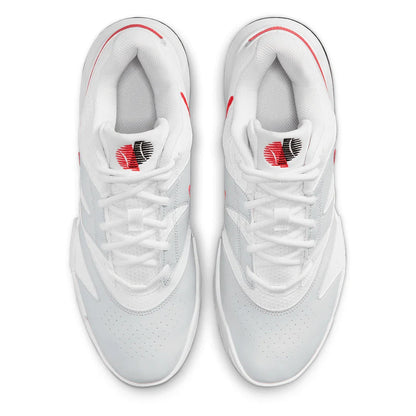 Men's Court Lite 4 Tennis Shoes White and Lt Crimson