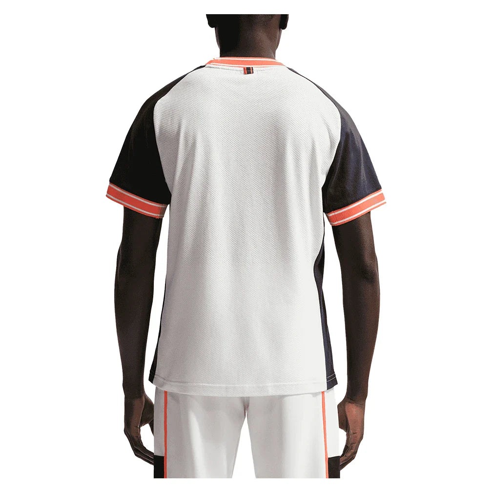 Men's Court Heritage Short Sleeve Tennis Top Sail and Dark Obsidian