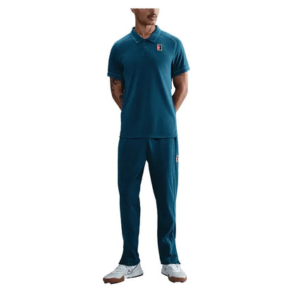 Men's Court Heritage Tennis Polo Blue Force and Green Abyss