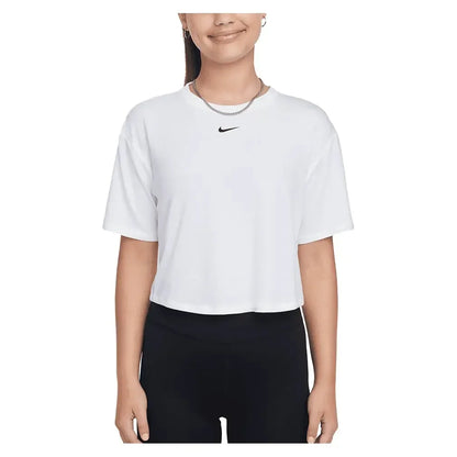 Girls' One Relaxed Dri-FIT Short-Sleeve Top-Apparel-Nike-FZ5602-BU25-100-3-Tennis Express