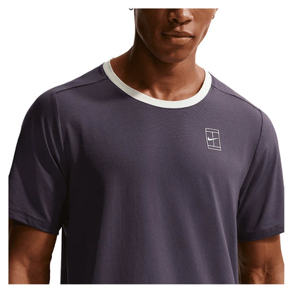 Men's Court Dri-FIT Advantage Tennis Top Dark Raisin and Volt Tint